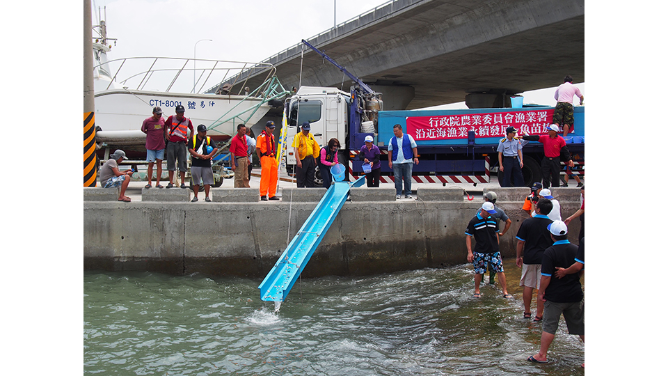 由台電中部施工處在通霄臨海主辦的魚苗放流活動自104年開始舉辦，期使海洋資源生生不息。